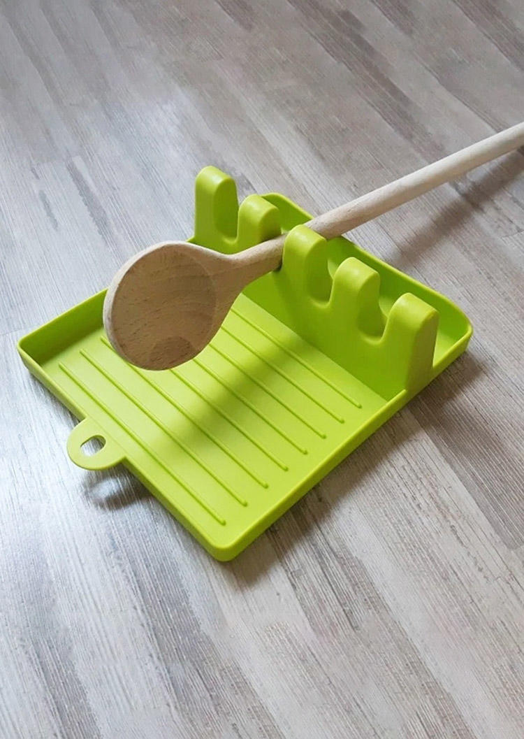 

Tools Silicone Utensil Spoon Rest Holder in Green,White. Size