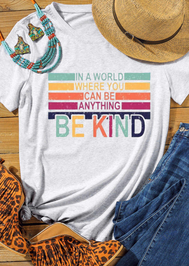 

T-shirts Tees You Can Be Everything Be Kind T-Shirt Tee in Light Grey. Size