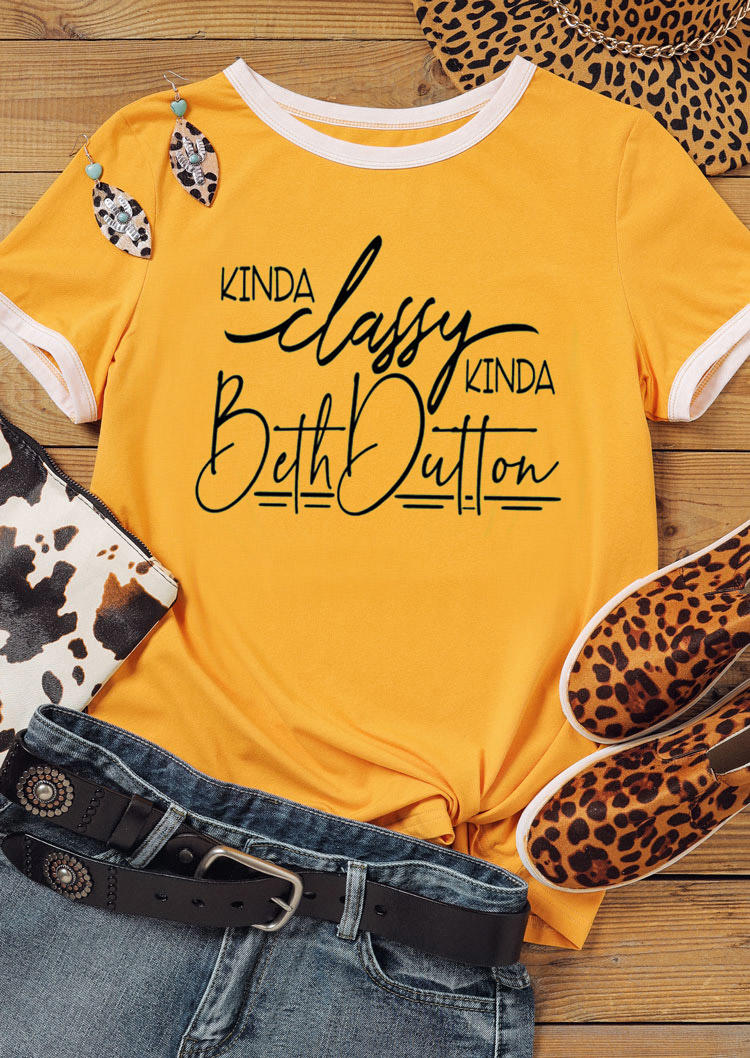 

T-shirts Tees Kinda Classy O-Neck T-Shirt Tee in Yellow. Size