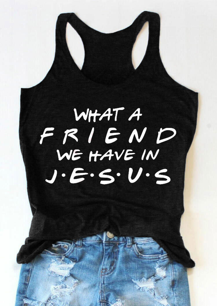 Tank Tops What A Friend We Have Jesus Tank Top in Black. Size: S
