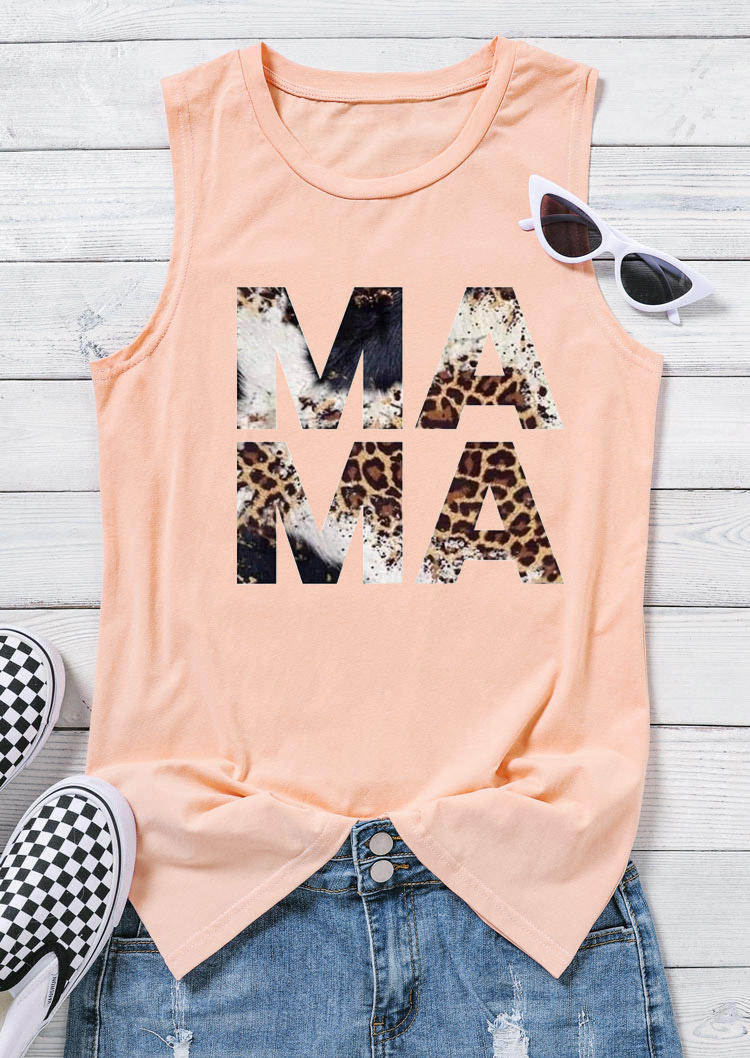 

Tank Tops Leopard Mama Sleeveless Tank Top in Pink. Size: ,M,L,XL