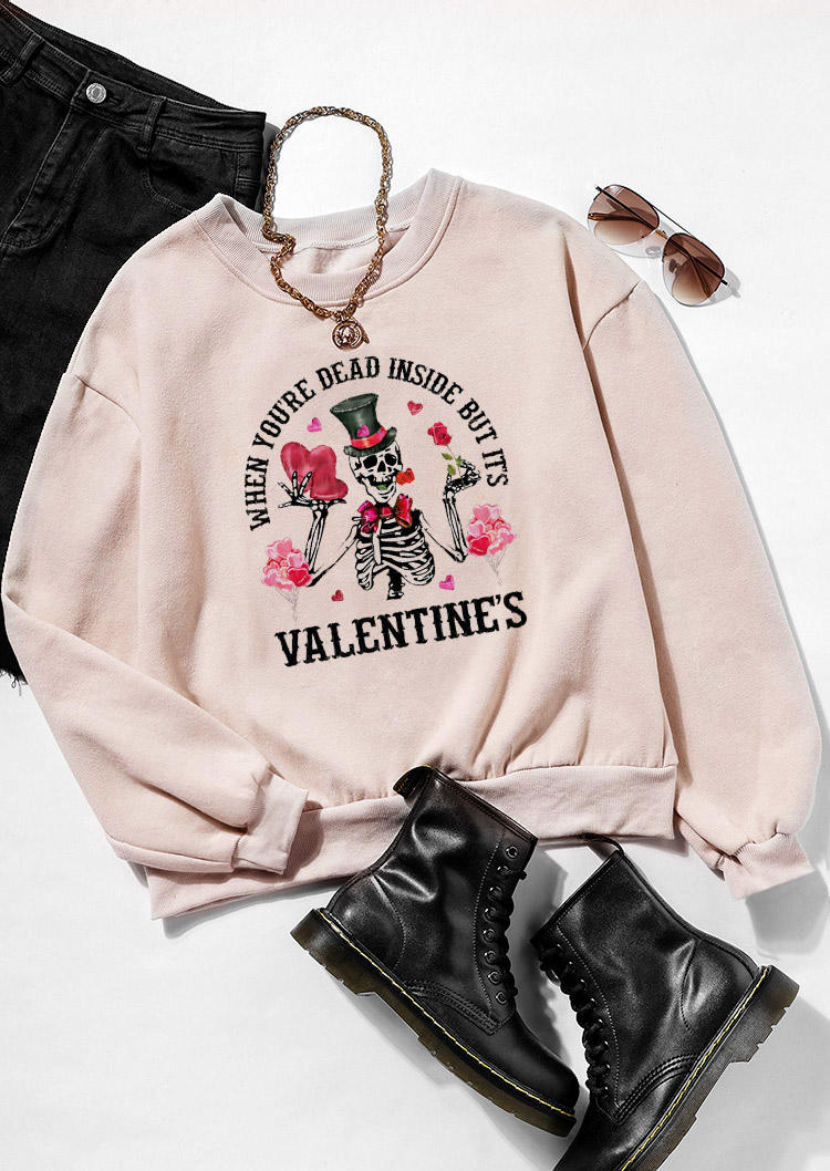 

Sweatshirts When You're Dead Inside But It' Valetine' Sweatshirt in Khaki. Size: ,M,L,XL
