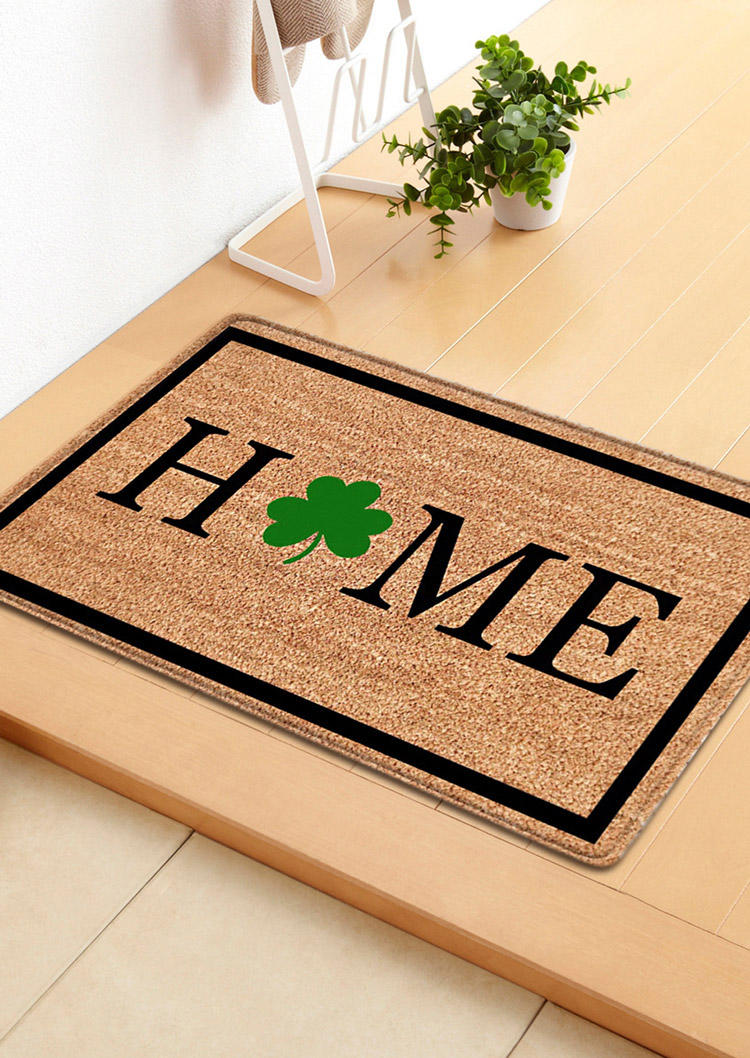 St. Patrick's Day Lucky Shamrock Leaf Welcome Carpet in Pattern2. Size: One Size