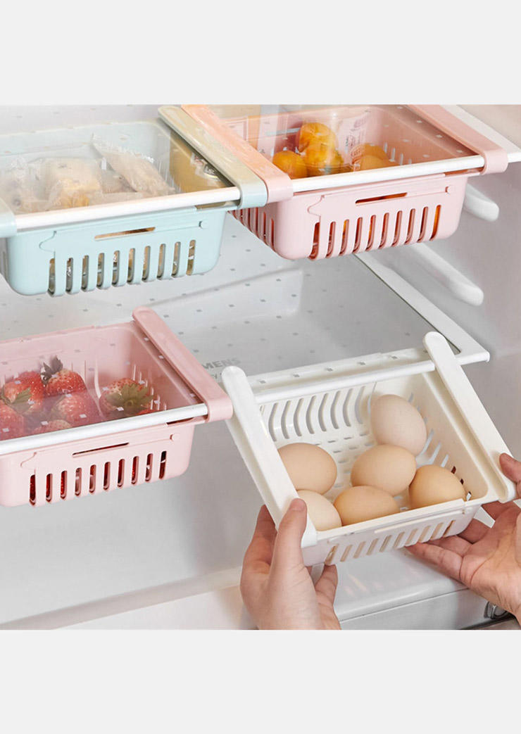 

Tools Retractable Drawer Refrigerator Storage Box in Light Blue. Size