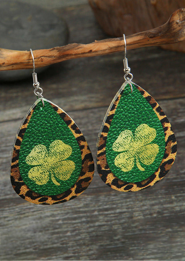 

Earrings Lucky Shamrock Leopard Earrings in Multicolor. Size