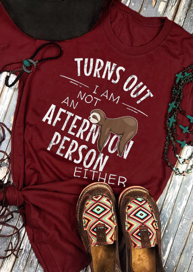 

T-shirts Tees I Am Not An Afternoon Person Either T-Shirt Tee in Burgundy. Size: ,M,L,XL