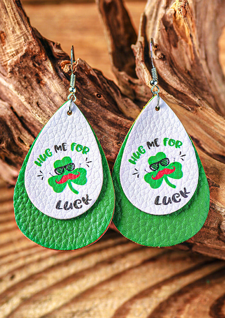 Earrings St. Patrick's Day Hug Me For Lucky Shamrock Earrings in Multicolor. Size: One Size