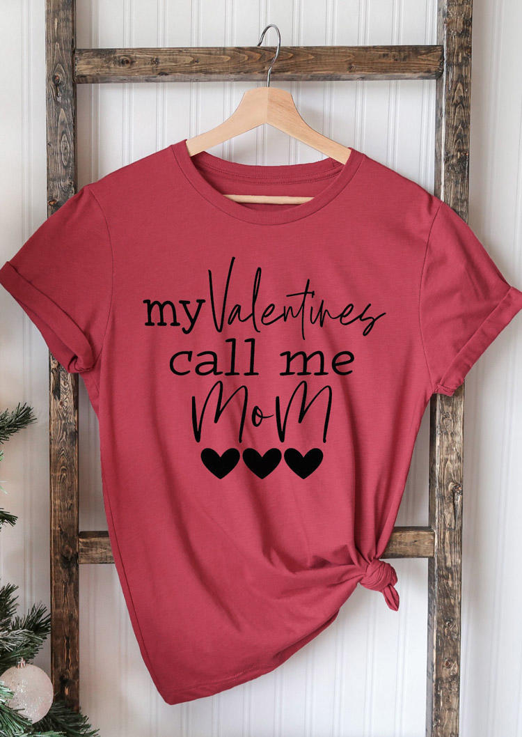 

T-shirts Tees My Valentine Call Me Mom T-Shirt Tee in Brick Red. Size: ,L