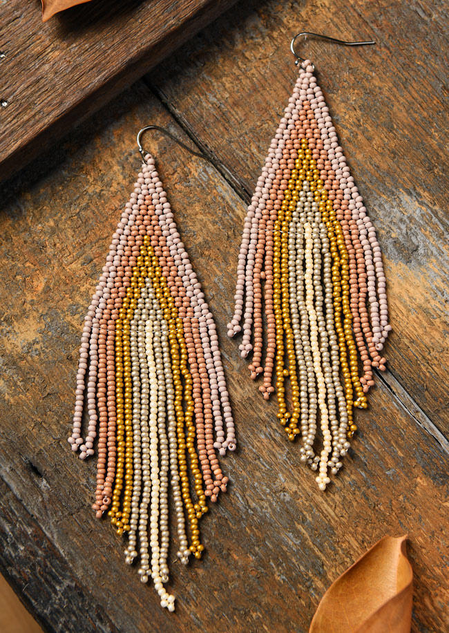 

Earrings Beading Tassel Hook Earrings in Pattern2. Size