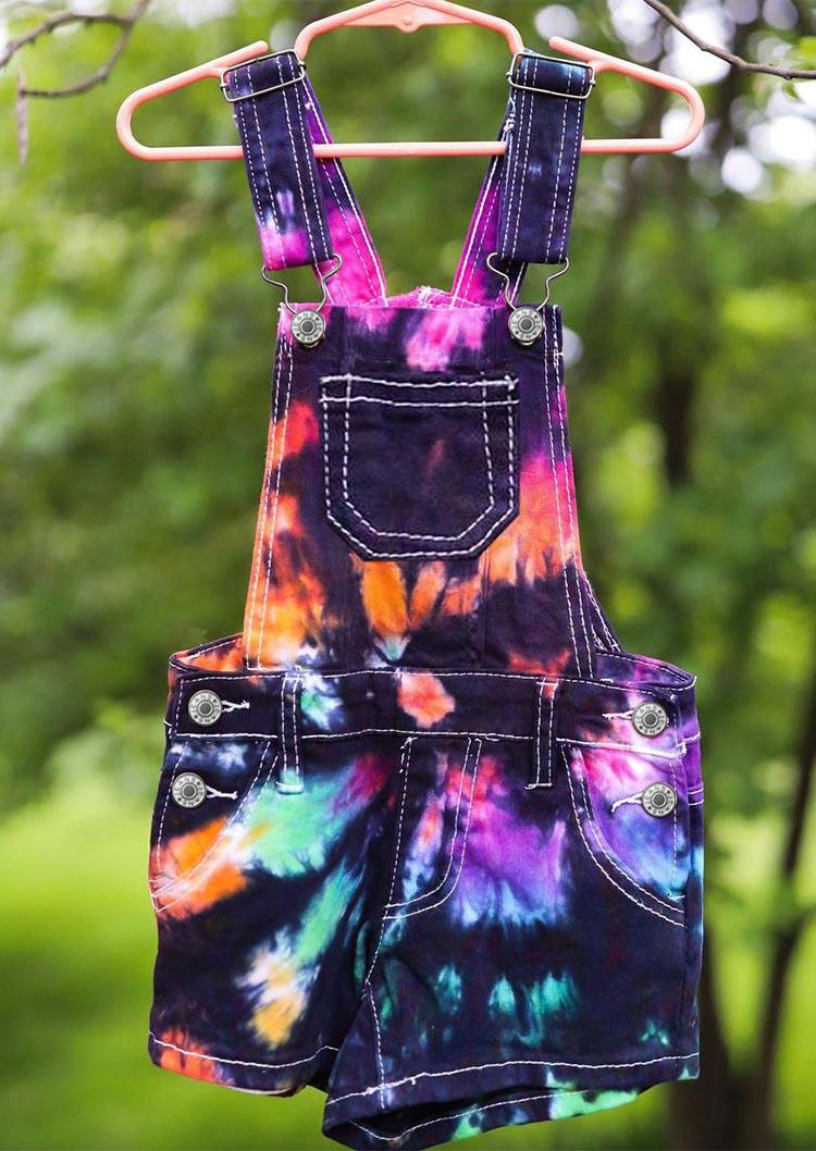 Reverse Tie Dye Overall Romper