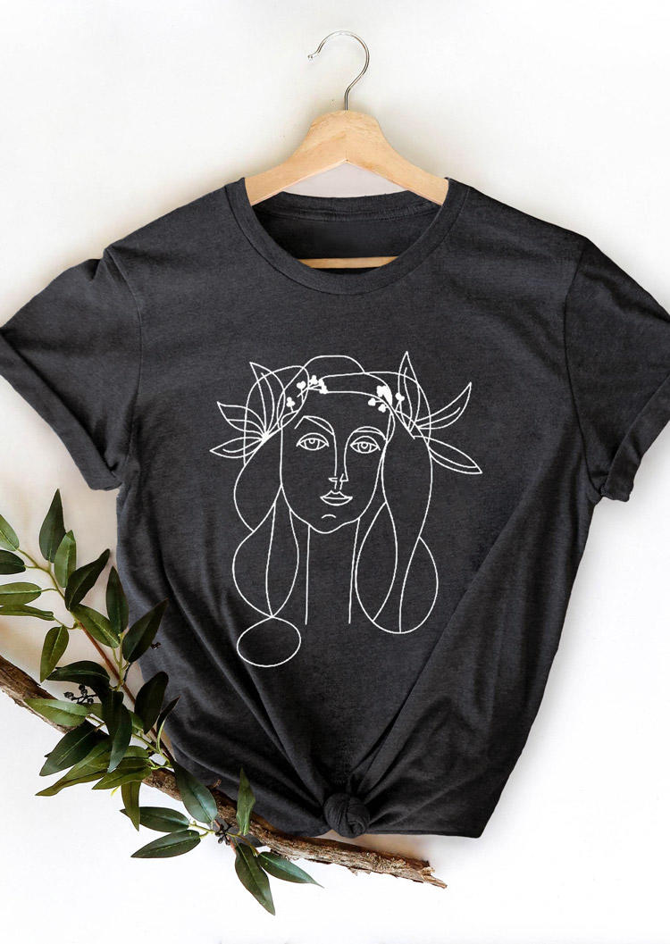 

T-shirts Tees Funny Crowned Girl T-Shirt Tee in Dark Grey. Size: ,M,L,XL