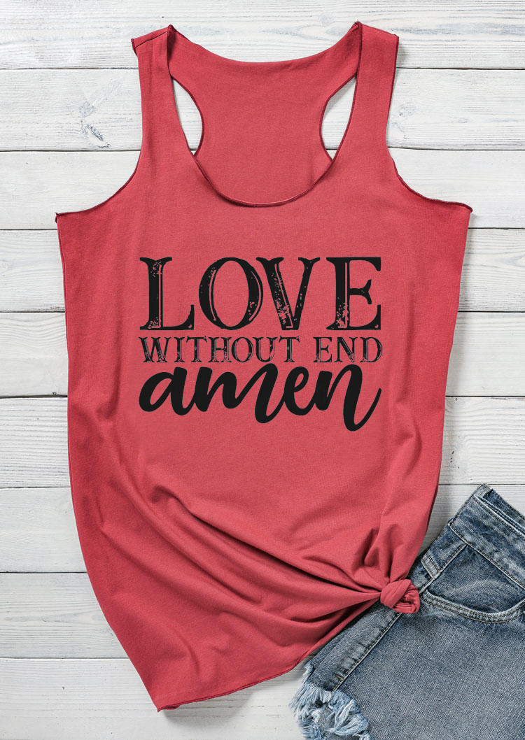 

Tank Tops Love Without End Amen Racerback Tank Top in Brick Red. Size