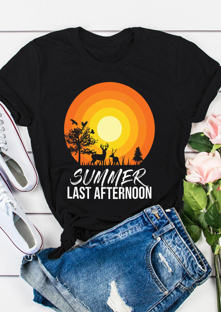 

T-shirts Tees Sunmmer Last Afternoon T-Shirt Tee in Black. Size: ,M,L,XL