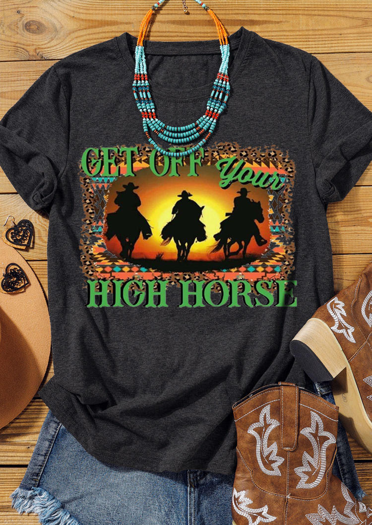 

T-shirts Tees Get Off Your High Horse T-Shirt Tee in Dark Grey. Size: ,M,L,XL