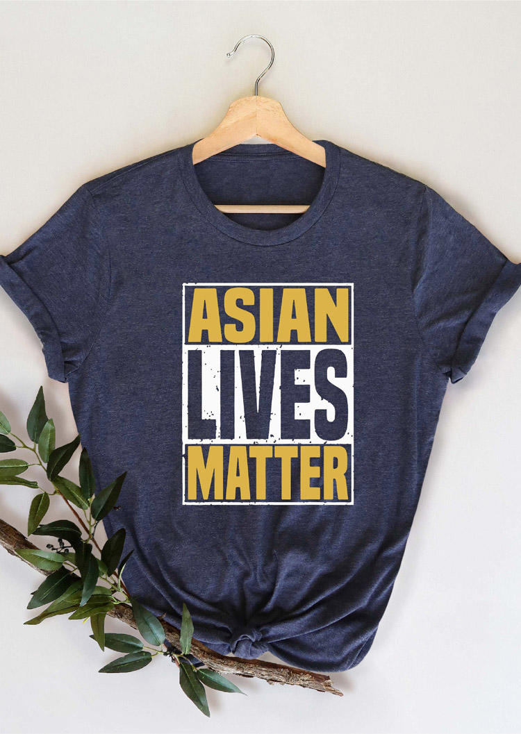 T-shirts Tees Asian Lives Matter T-Shirt Tee in Navy Blue. Size: S,M,L,XL