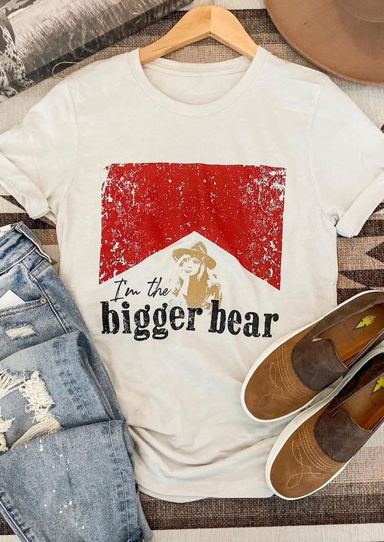 T-shirts Tees I'm The Bigger Bear T-Shirt Tee in White. Size: S,M,L,XL