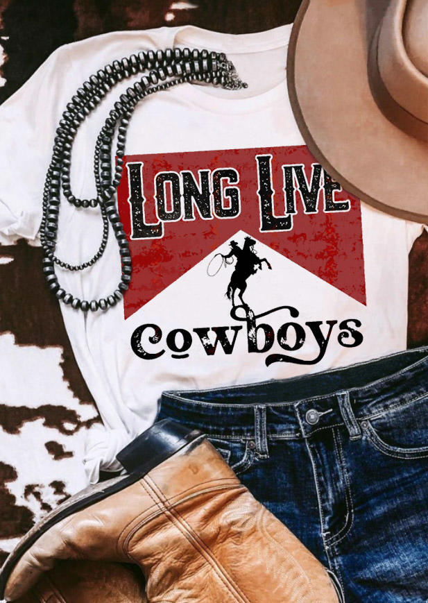 

T-shirts Tees Long Live Cowboys T-Shirt Tee in White. Size