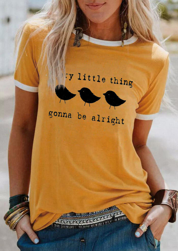 Every Little Thing Gonna Be Alright T-Shirt Tee - Yellow 529644