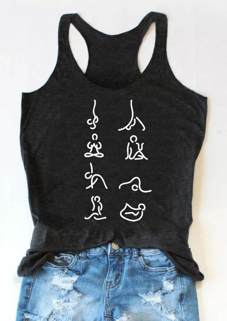 

Tank Tops Meditation Yoga Racerback Tank Top in Dark Grey. Size: ,M,L,XL