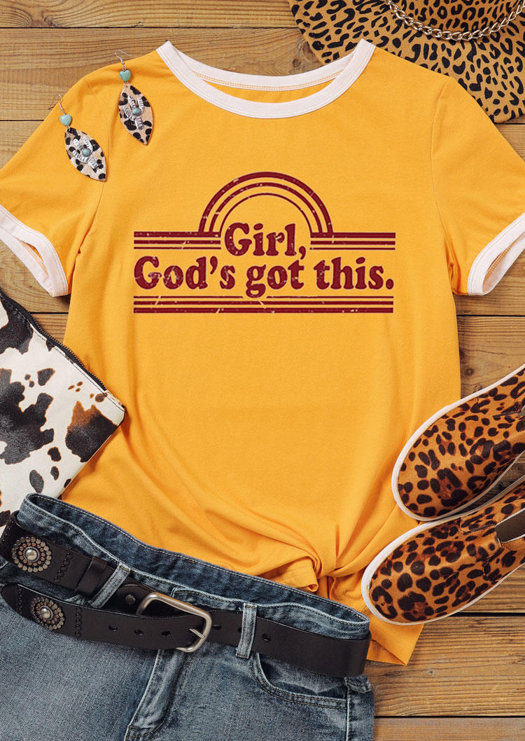 

T-shirts Tees Girls God' Got This T-Shirt Tee in Yellow. Size: ,M,L,XL