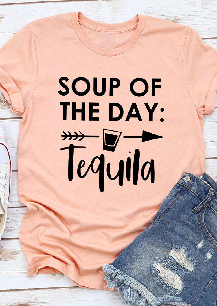 

T-shirts Tees Soup Of The Day A Tequila T-Shirt Tee in Pink. Size