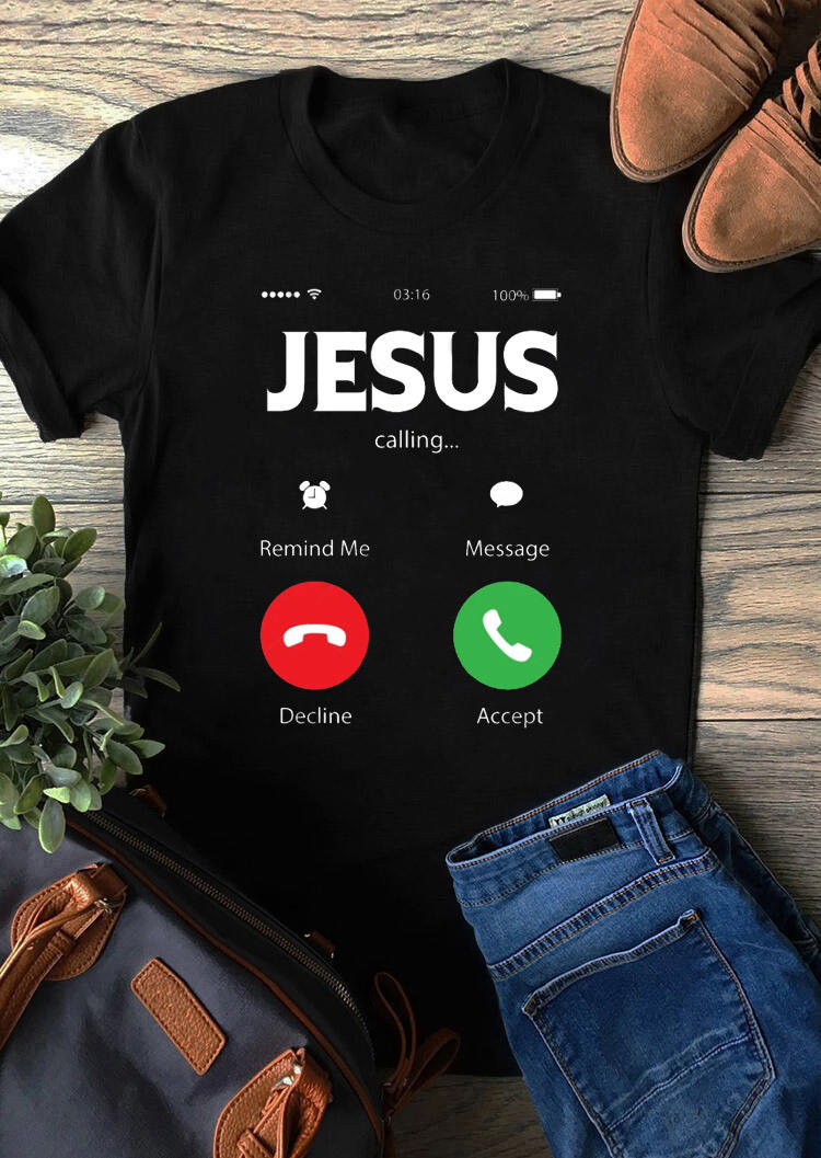 

T-shirts Tees Jesus Calling Graphic T-Shirt Tee in Black. Size: ,M,L,XL