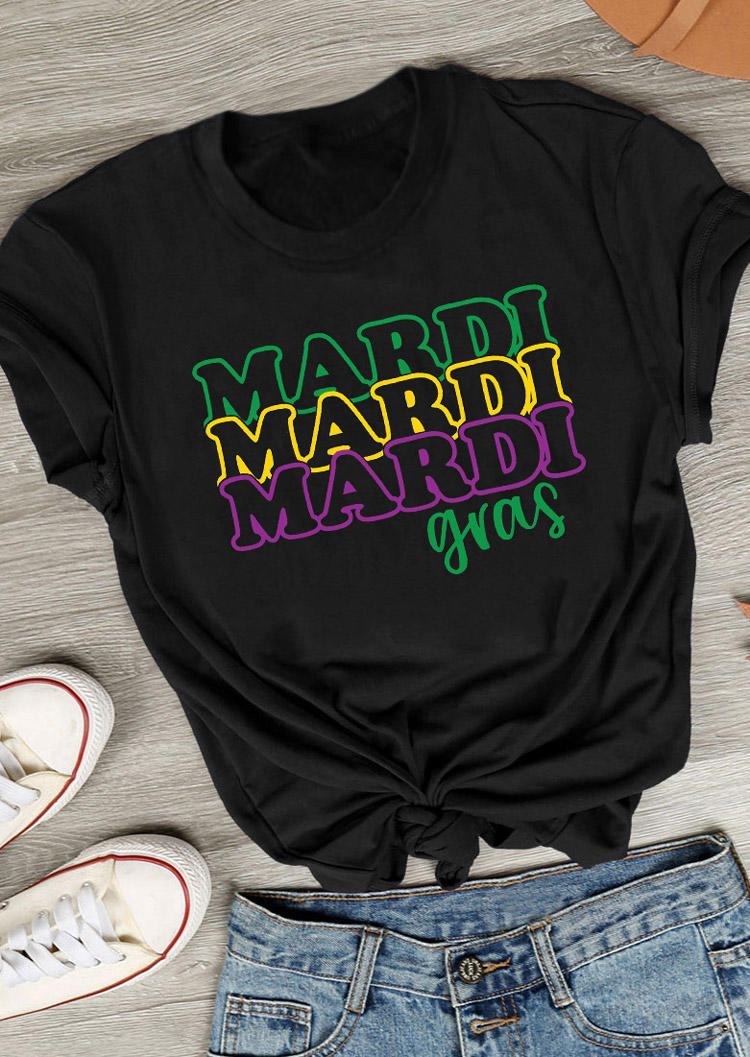 

T-shirts Tees Mardi Mardi Mardi Gras T-Shirt Tee in Black. Size: ,M,L,XL