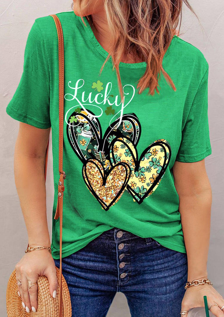 

T-shirts Tees St. Patrick' Day Lucky Shamrock T-Shirt Tee in Green. Size