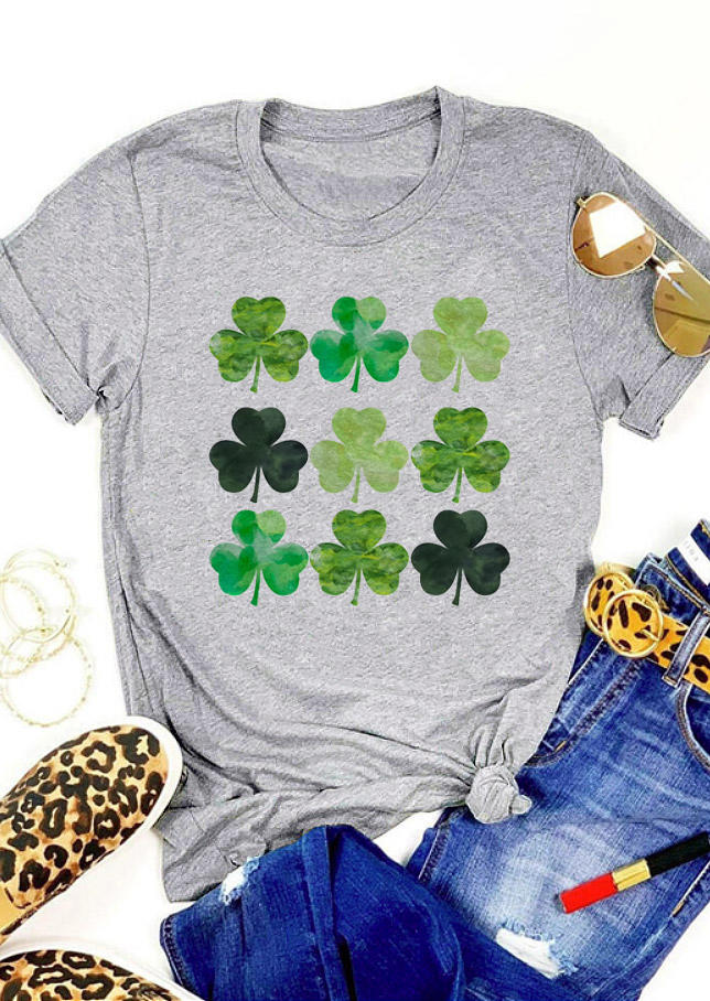 

T-shirts Tees St. Patrick's Day Shamrock T-Shirt Tee in Light Grey. Size