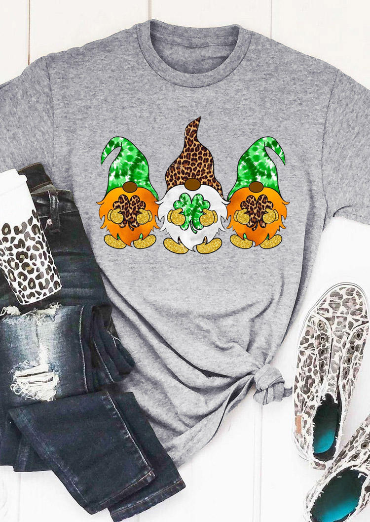 

T-shirts Tees St. Patrick' Day Lucky Shamrock Gnomies T-Shirt Tee in Gray. Size: ,M,L,XL