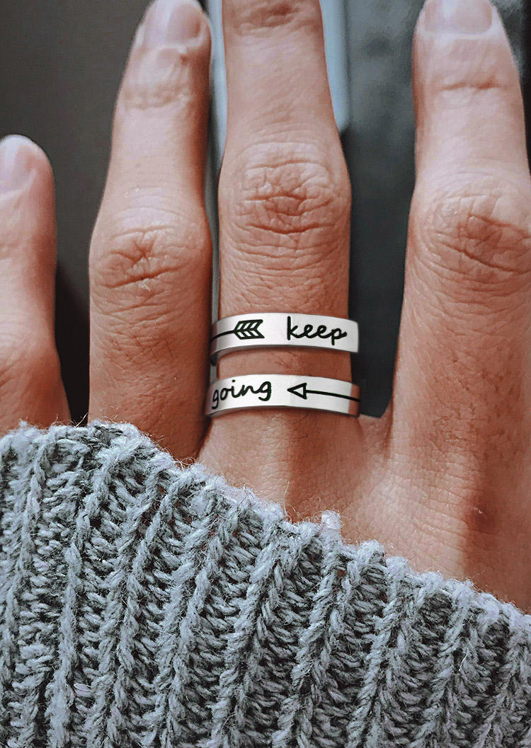 Rings Keep Going Titanium Steel Ring in Silver. Size: One Size