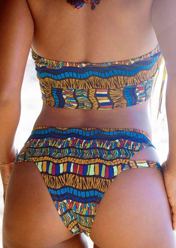 

Bikini Sets Geometric Hollow Out Bikini Set in Yellow. Size