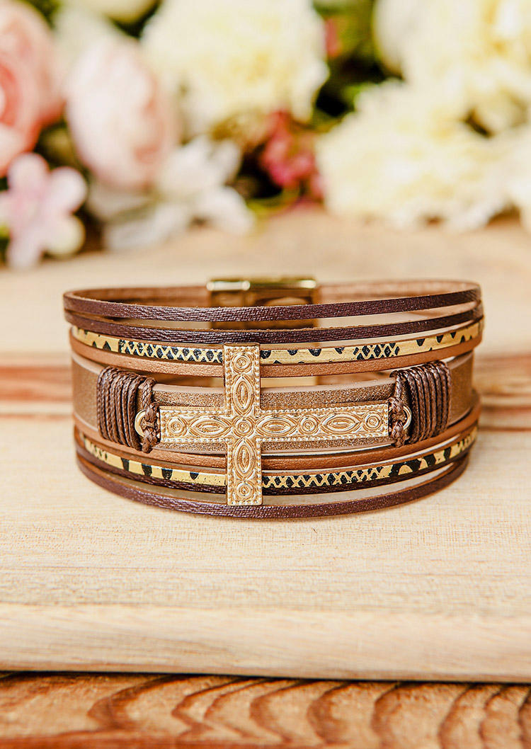 

Bracelet Cross Braided Magnetic Bracelet in Black. Size