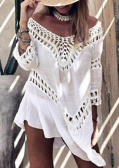

Cover Ups Hollow Out Cover Up in White. Size