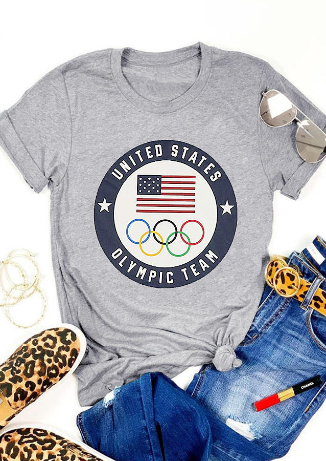 

T-shirts Tees Winter Olympics United States Olympic Team T-Shirt Tee in Gray. Size: ,M,L,XL