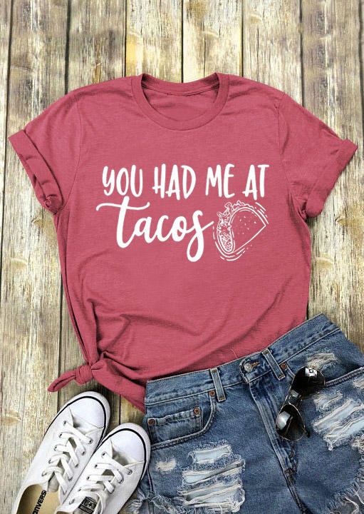 

T-shirts Tees You Had Me At Tacos T-Shirt Tee in Brick Red. Size