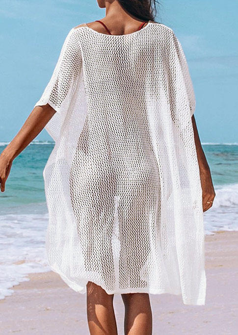 

Cover Ups Color Block Slit Cover Up in White. Size