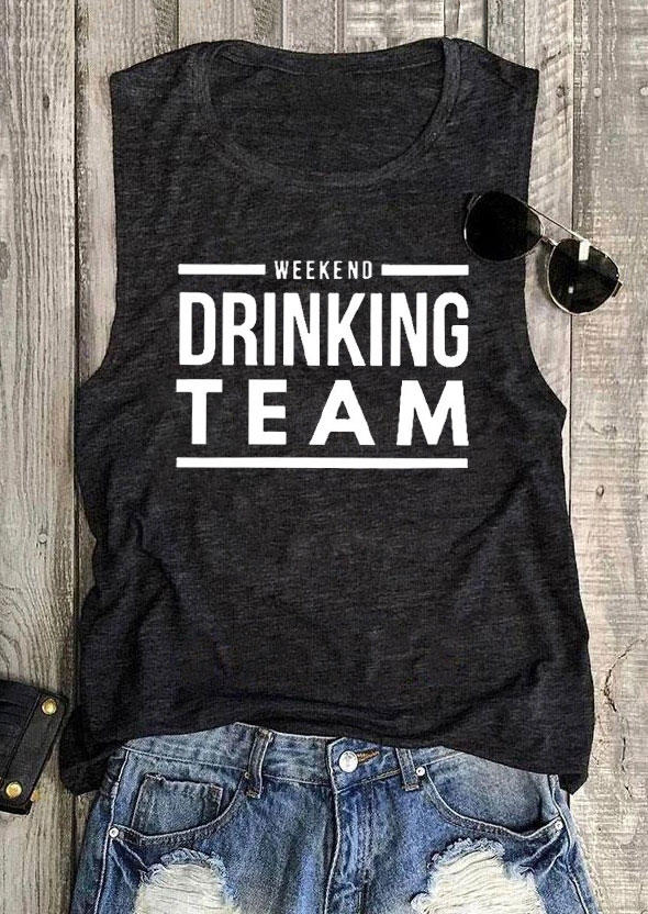 

Tank Tops Weekend Drinking Team Tank Top in Dark Grey. Size