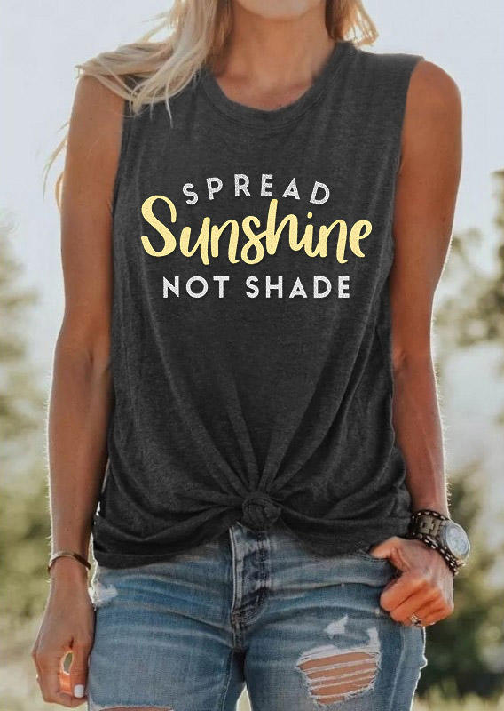 Spread Sunshine Not Shade Tank - Dark Grey
