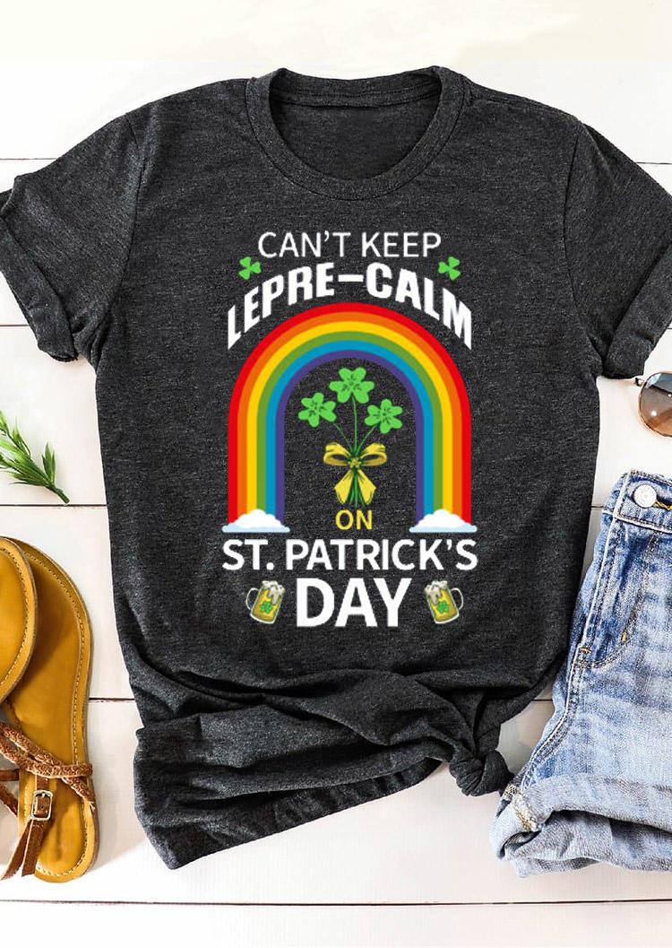 Can't Keep Lepre-Calm St. Patrick's Day T-Shirt Tee - Dark Grey
