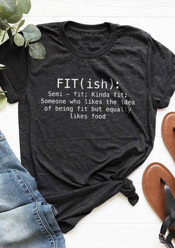 

T-shirts Tees FITish O-Neck T-Shirt Tee in Dark Grey. Size