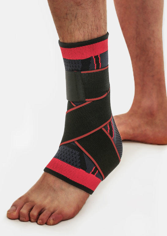 Sport Product 1 Piece Adjustable Ankle Support Brace in Red. Size: S,M,L
