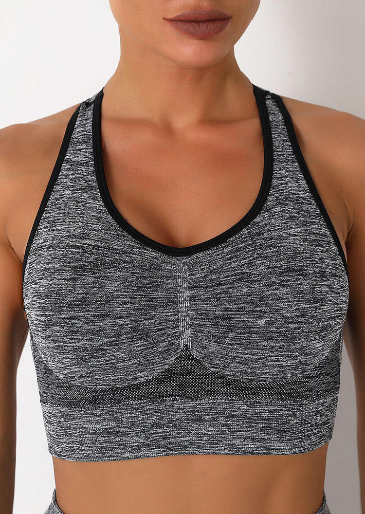 

Activewear Yoga Sports Fitness Activewear Bra in Dark Grey. Size