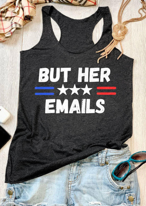 

Tank Tops But Her Emails Star Racerback Tank Top in Dark Grey. Size: ,M,L,XL
