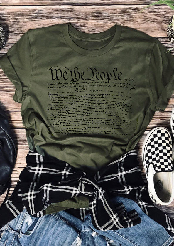 T-shirts Tees We The People Preamble Of The Constitution T-Shirt Tee in Army Green. Size: S,M,L,XL