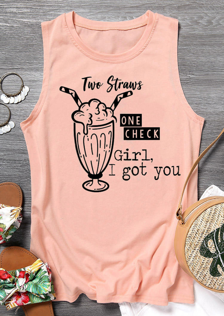 

Tank Tops Two Straws One Check Girl I Got You Tank Top in Pink. Size: ,M,L,XL