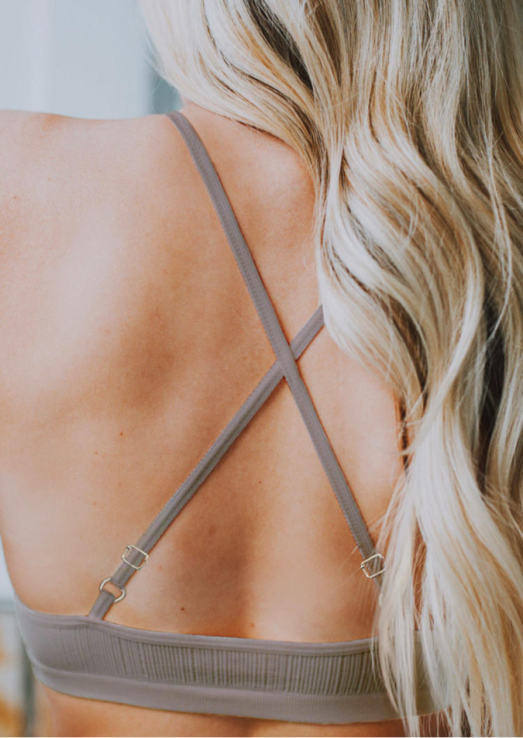 

Crop Tops Hollow Out Lace Crop Camisole Top in Gray. Size