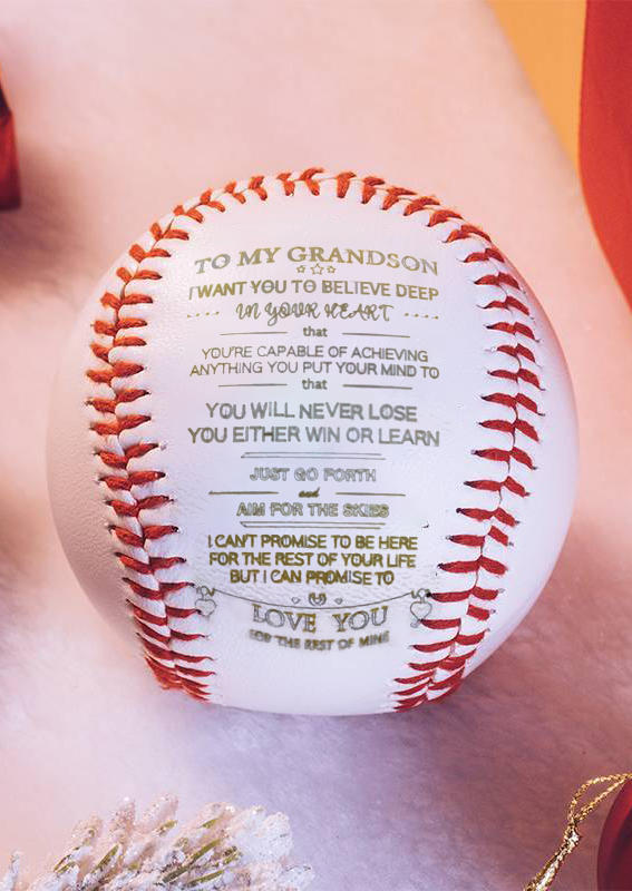 To My Grandson You Will Never Lose Baseball Ornament in Multicolor. Size: One Size