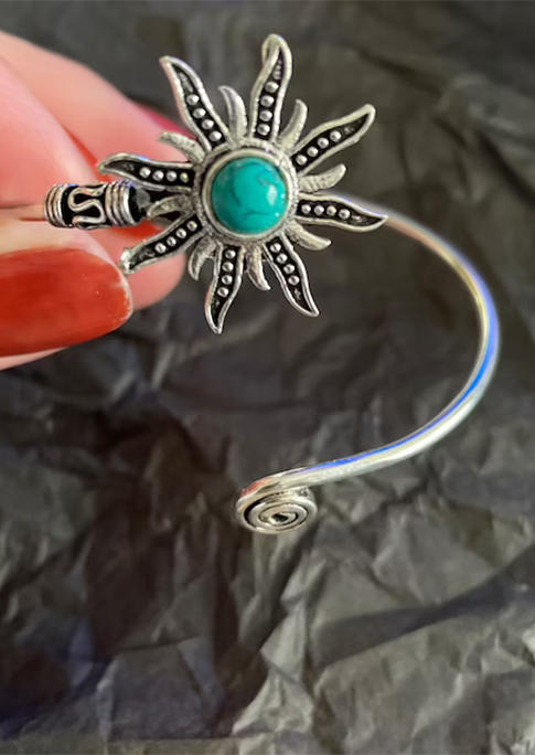 

Bracelet Turquoise Sunflower Alloy Bracelet in Silver. Size
