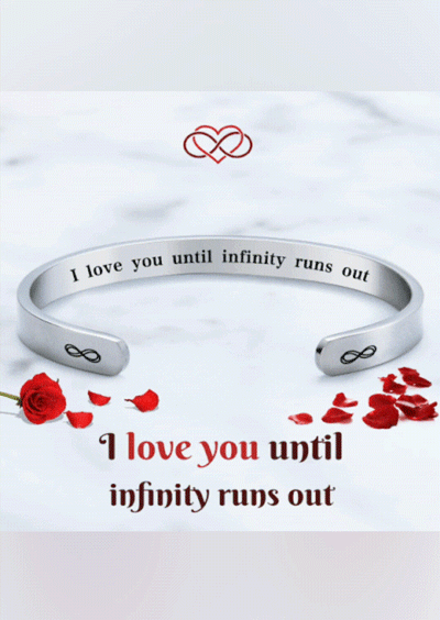 Bracelet I Love You Until Infinity Runs Out Bracelet in Silver. Size: One Size
